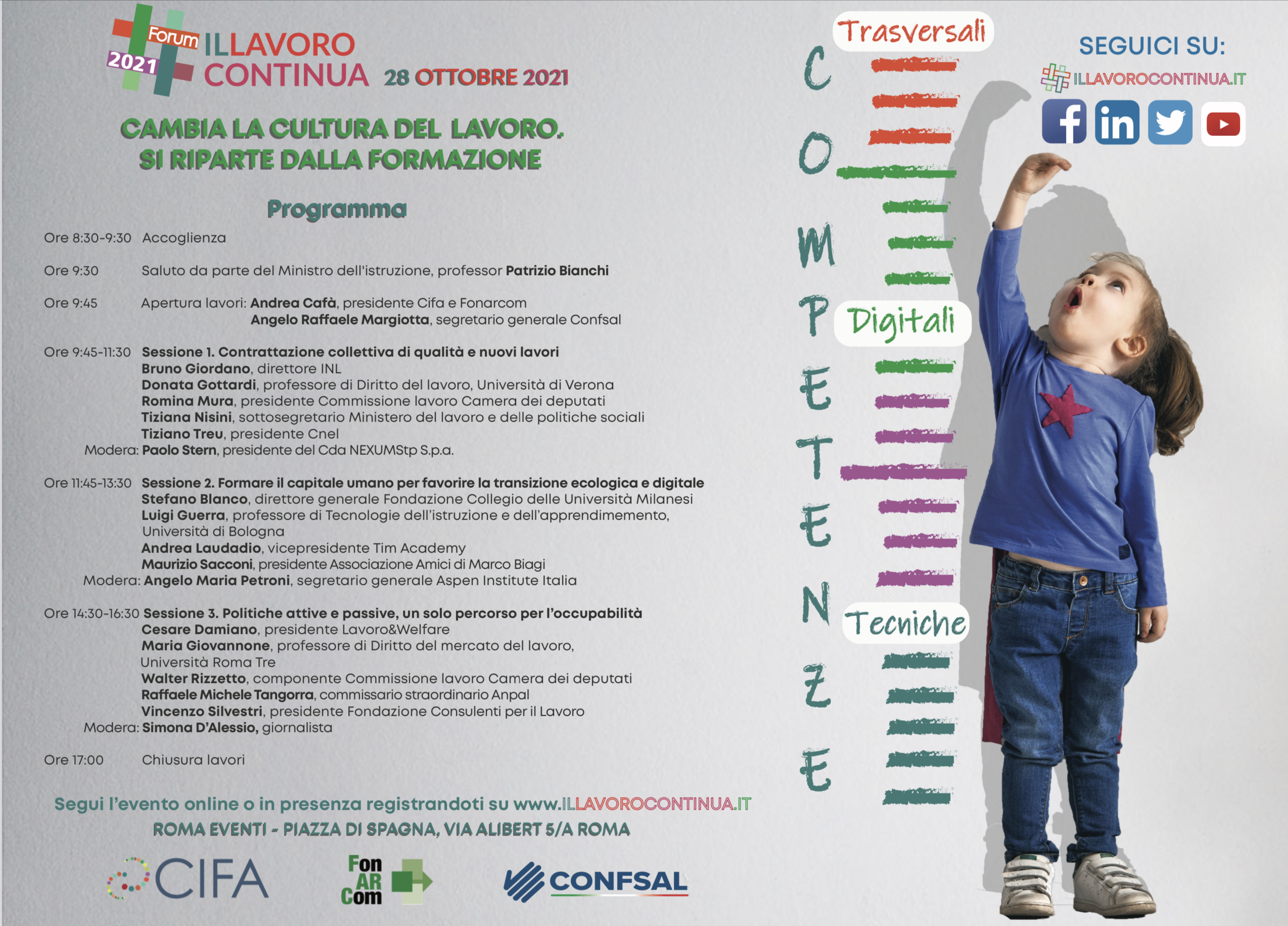 Primo Forum Nazionale #ILLAVOROCONTINUA il 28 ottobre alle ore 9:30 a Roma