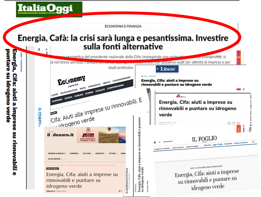 Andrea Cafà: aiuti alle imprese su rinnovabili_Rassegna Stampa