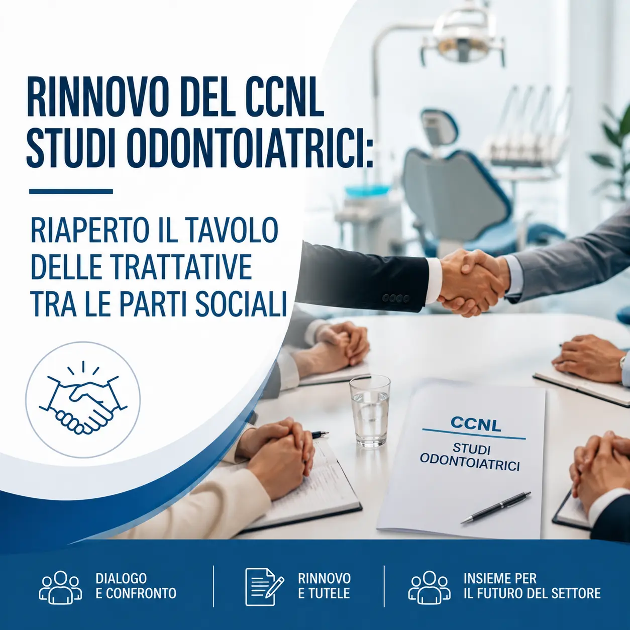 Rinnovo del Ccnl studi odontoiatrici: riaperto il tavolo delle trattative tra le Parti sociali
